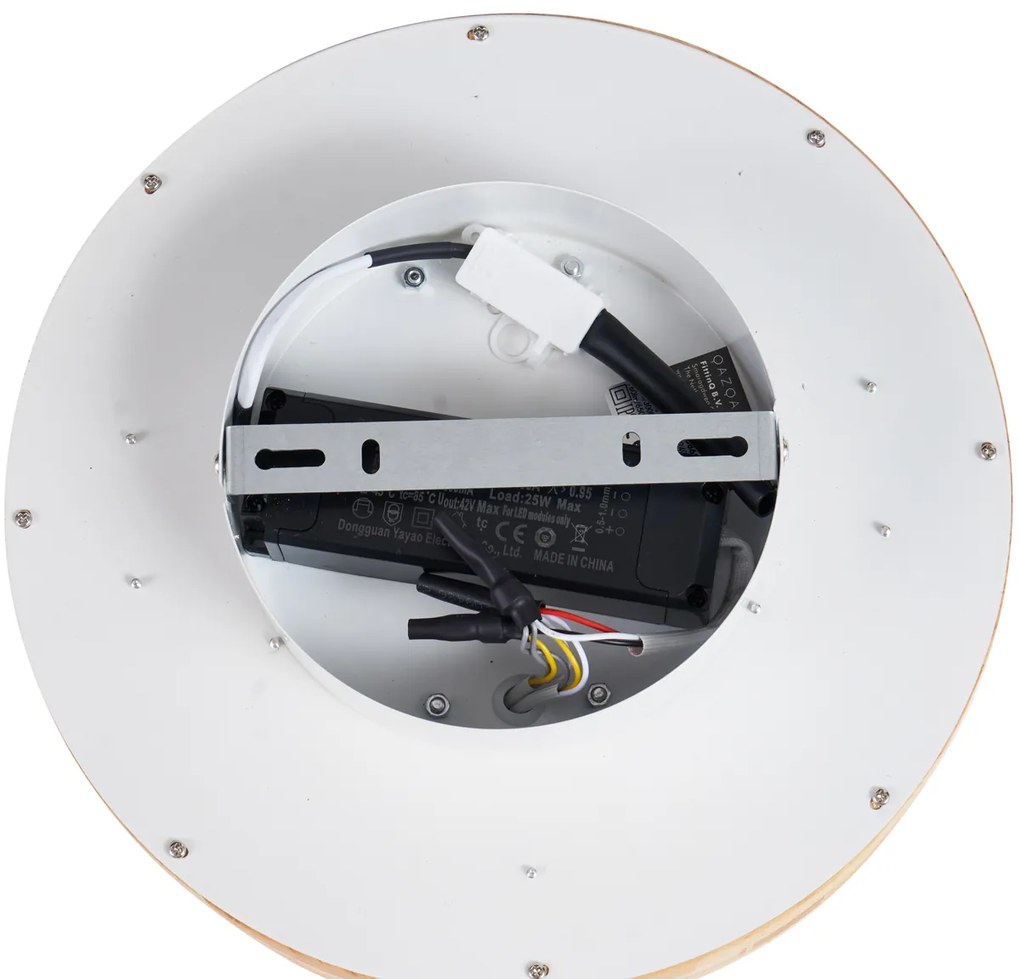 Scandinavische plafondlamp hout 30cm incl. LED dimbaar - Pecker