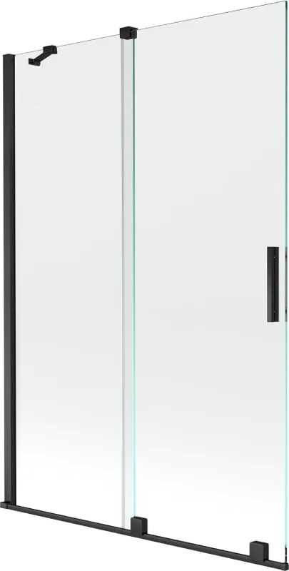 Mexen Velar tweedelige verschuifbare badwand 120 x 150 cm, transparant, zwart - 896-120-000-01-70