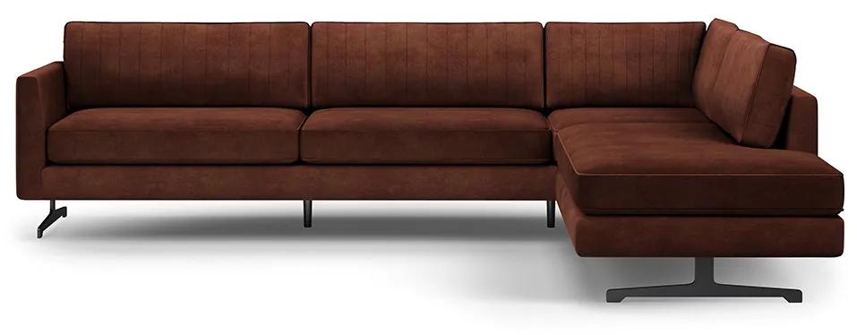 Rivièra Maison - The Camille Corner Sofa Right, velvet, chestnut - Kleur: bruin