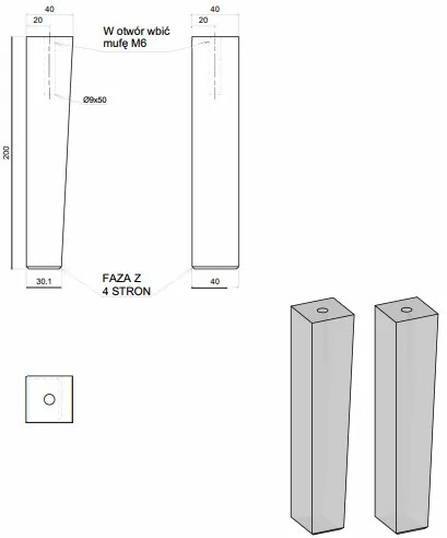 Comad Oak Coast Evoke kast poten 20cm 2 stuks