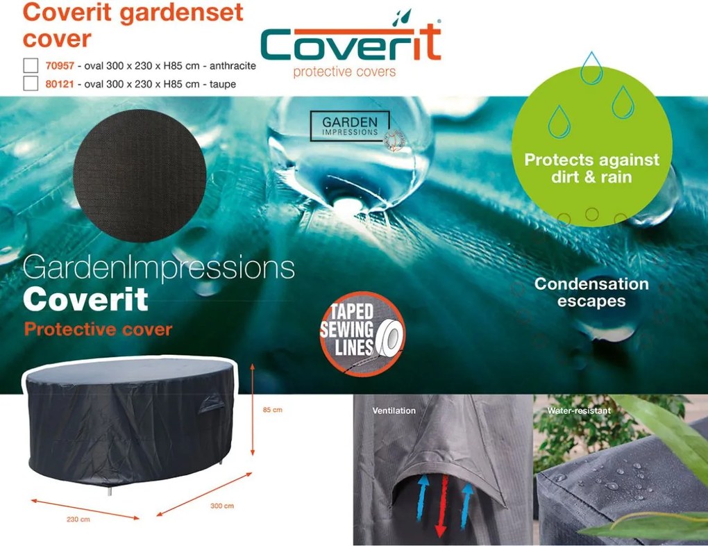 Garden impressions Tuinset beschermhoes ovaal 300 x 230 x 85 cm