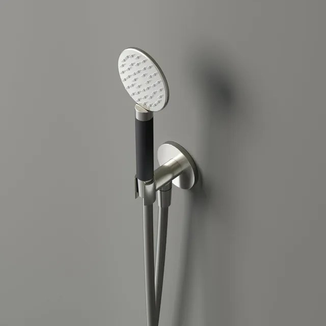 Hotbath Cobber M442 ronde handdouche met wandsteun en uitlaat en doucheslang 150cm wit mat M442WH