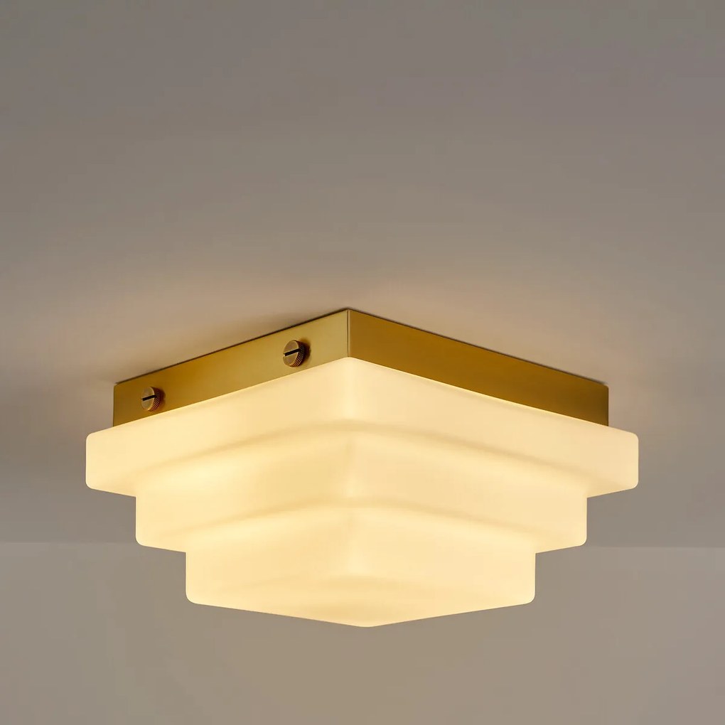 Plafondlamp of wandlamp, opaline glas, breedte 27,5 cm, DECAR