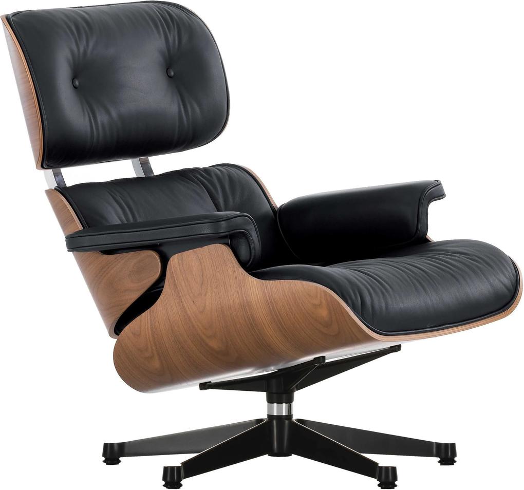 Vitra Eames Lounge chair fauteuil (nieuwe afmetingen) noten zwart