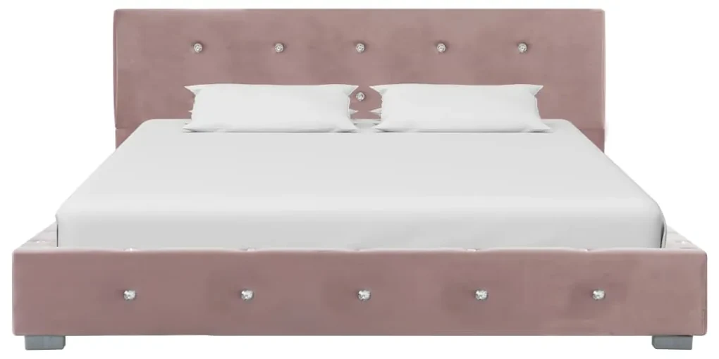 vidaXL Bedframe fluweel roze 120x200 cm