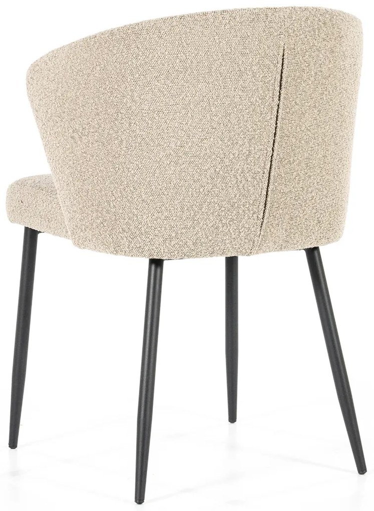 Eleonora Santos Taupe Eetstoel Boucle Met Ronde Rug