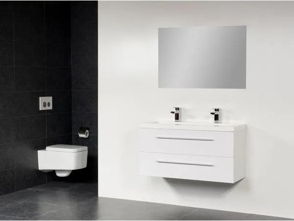 Saniclass XS line badmeubel met spiegel 80x38cm hoogglans wit SW2353