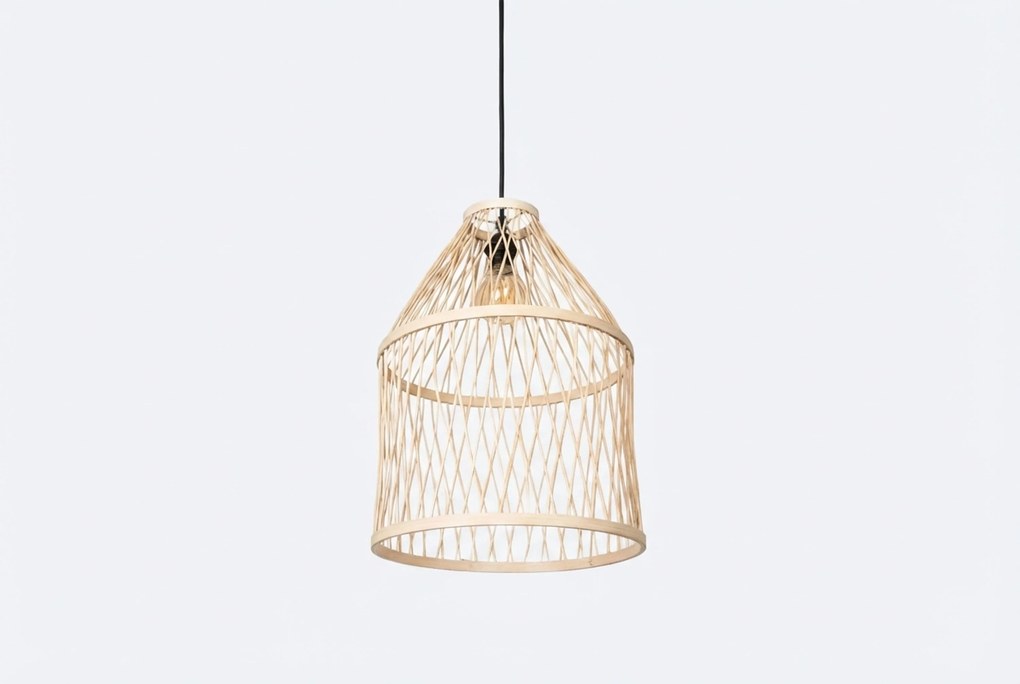 Landelijke Buiten Hanglamp Rotan -lichts - Calamus Staal Taupe