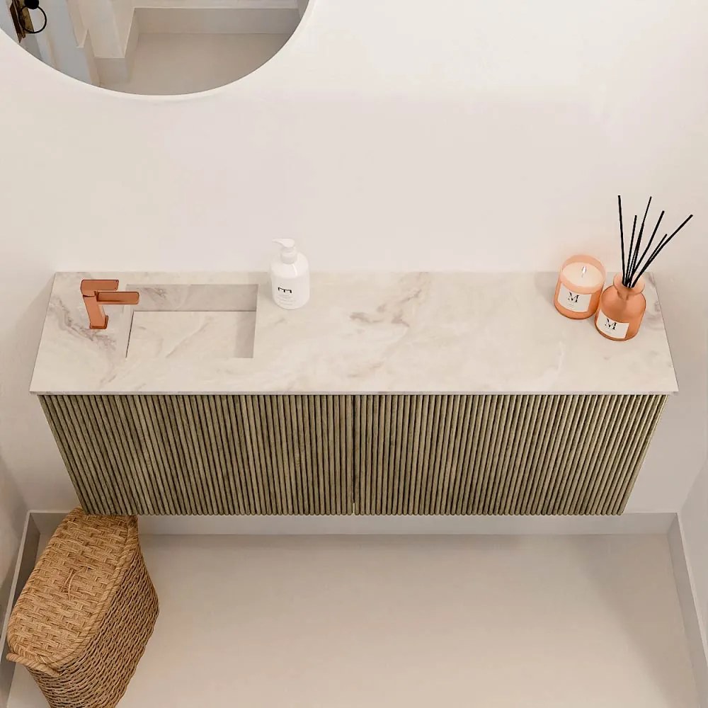 Mondiaz Joya DLux 100cm toiletmeubel dusk met wastafel faye links 1 kraangat frappe
