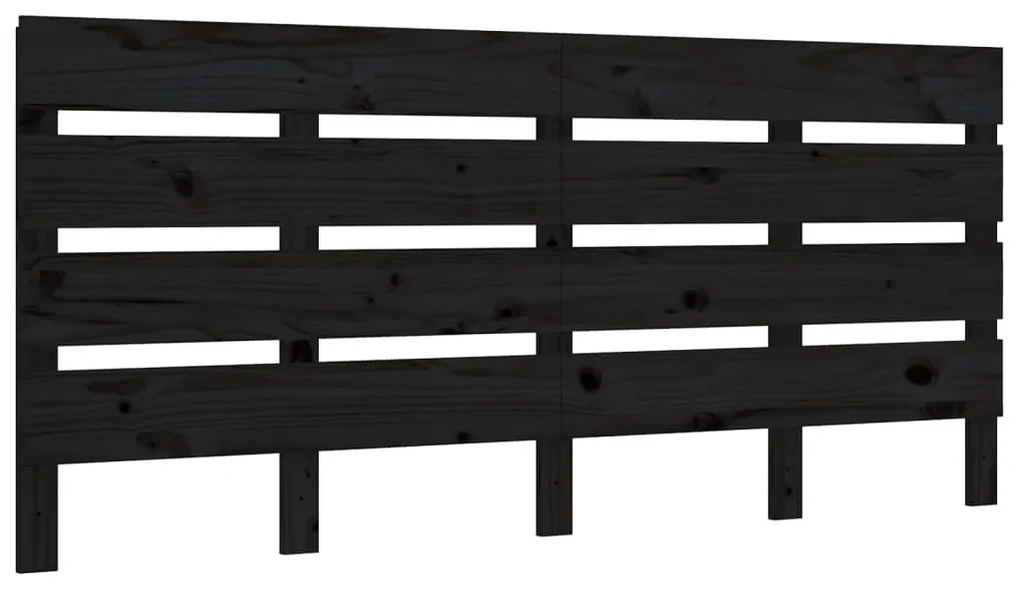 vidaXL Hoofdbord 200x3x80 cm massief grenenhout zwart