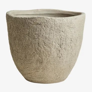 Buitenbloempot Van Cement Nuria Ø45 Cm - ↑40 Cm & Zandbruin - Sklum