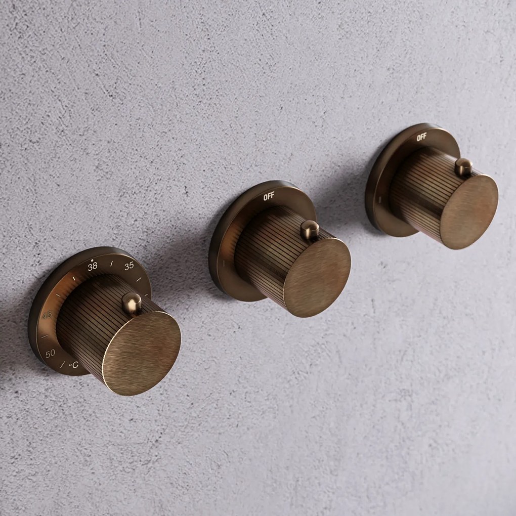 Saniclear Plus Stripes Pro inbouw badkraan met vrijstaande uitloop verouderd messing