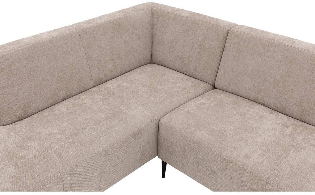 Goossens Zitmeubel Key West bruin, stof, 2-zits, modern design met ligelement links
