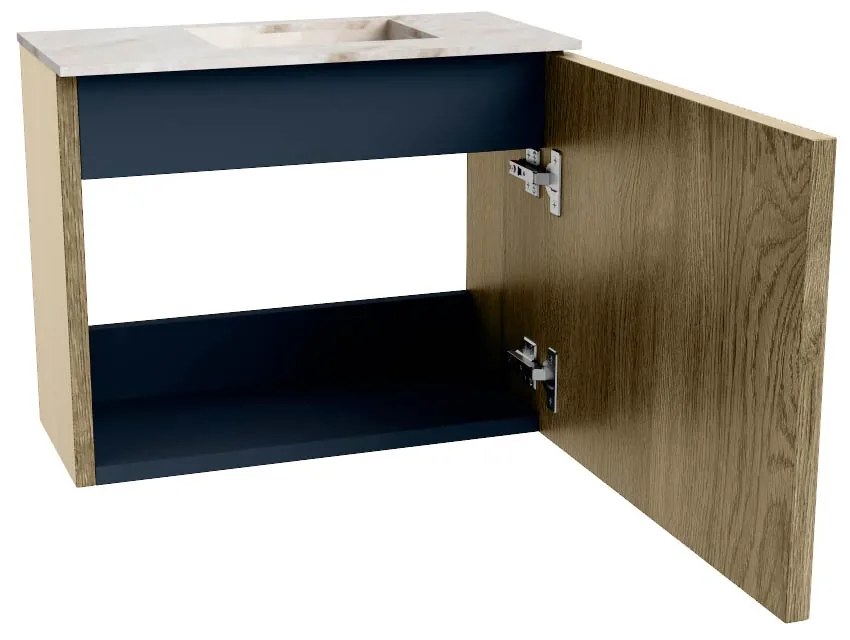 Mondiaz Joya DLux 50cm toiletmeubel dusk met wastafel faye rechts zonder kraangat frappe