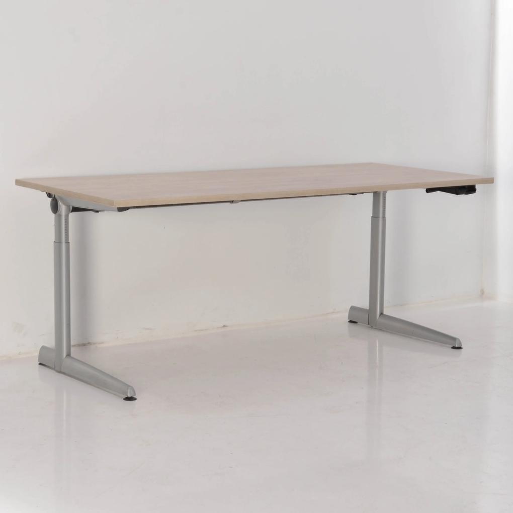 500 handslinger bureau, bladkleur naar keuze, 180 x 80 cm, aluminium hoogte instelbaar onderstel