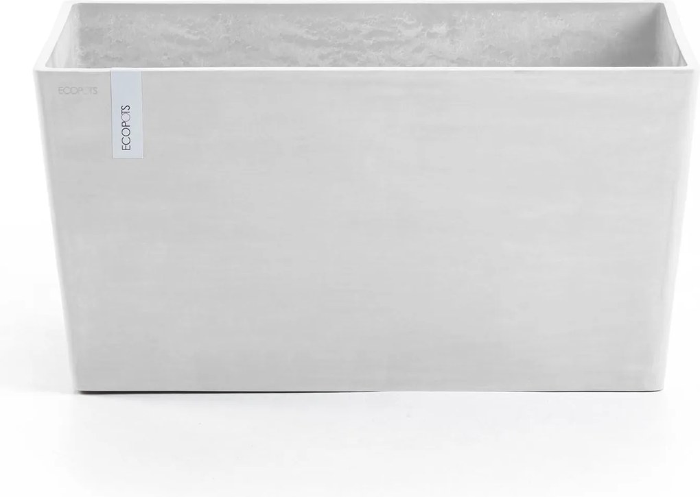 Ecopots bloempot Paris 60 - Rechthoekig - Pure White - 60 x 26,2 x H40,5 cm