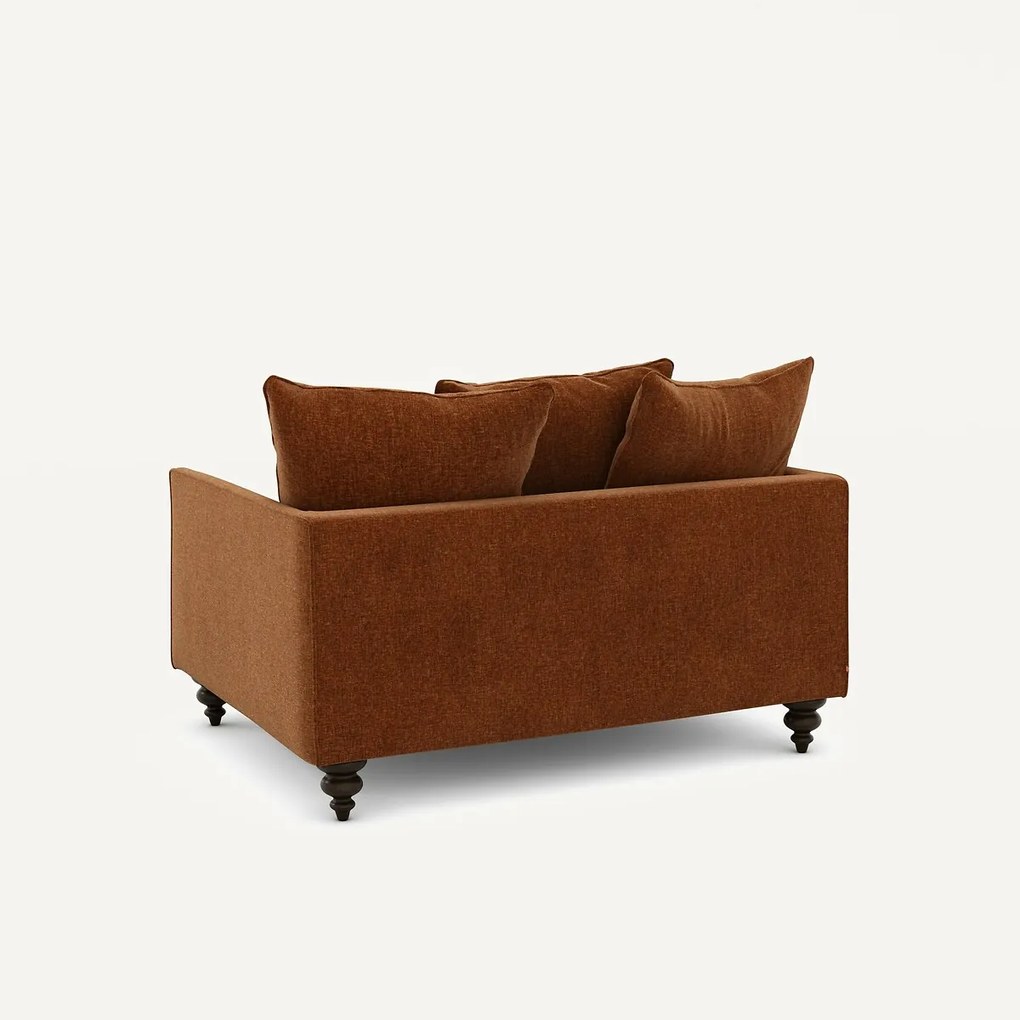 2-zits compacte bank in chenille fluweel, Lazare