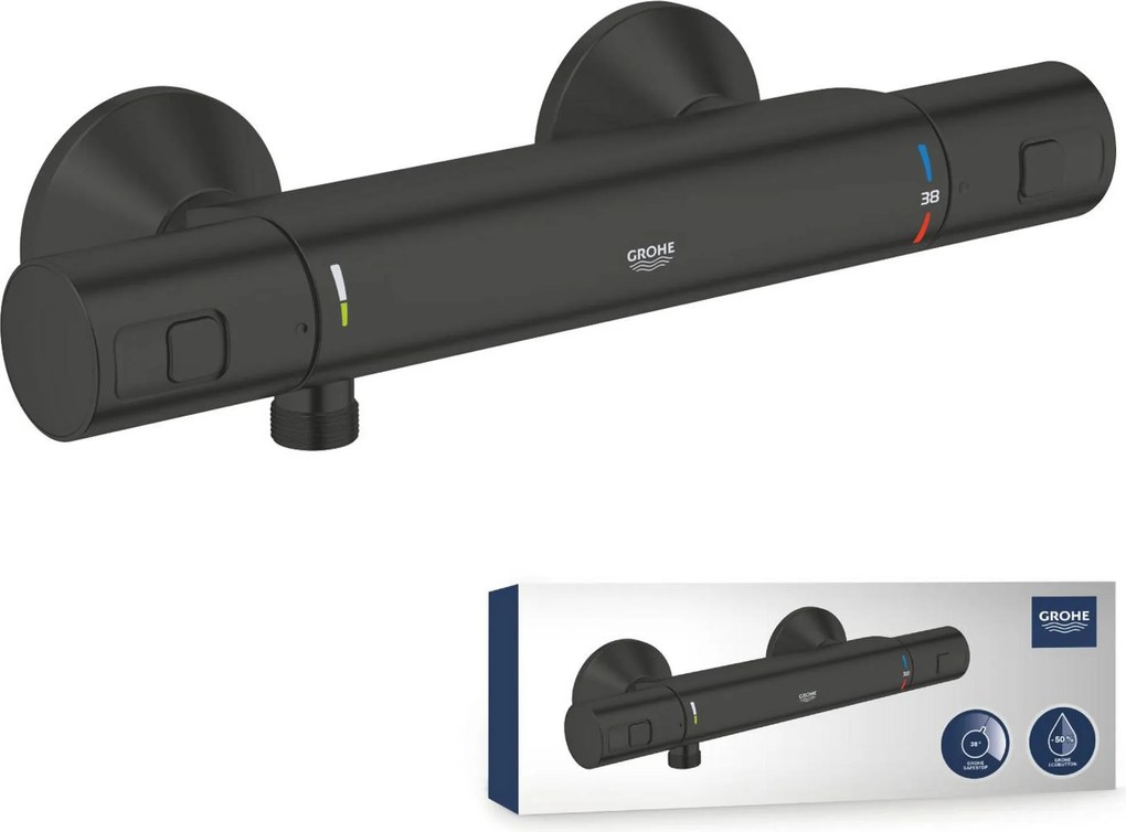 Grohe QuickFix Precision Start douche thermostaatkraan 15cm matte black