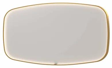 INK SP31 spiegel - 160x4x80cm contour in stalen kader incl dir LED - verwarming - color changing - dimbaar en schakelaar - geborsteld mat goud 8409882