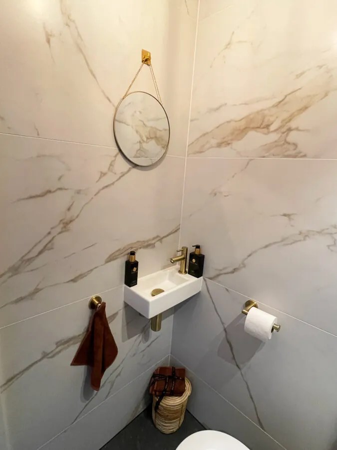 Hoogglans Vloertegel 60x60 Cm Marmerlook Cifre Diamond Gold Brillo RBT06