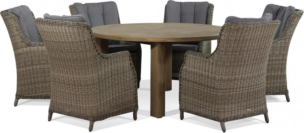 Garden Collections Buckingham/Oxford 150 cm dining tuinset 7-delig
