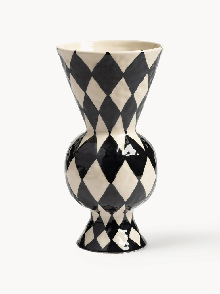 Handbeschilderde vaas Rhombic, H 30 cm