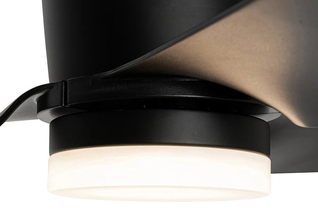Plafondventilator met lamp zwart 123cm incl. LED dimbaar met afstandsbediening - Patty Modern rond Binnenverlichting Lamp