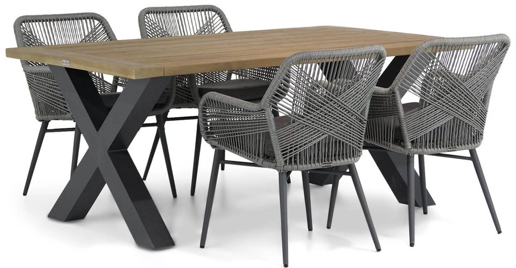 Tuinset 4 personen 180 cm Rope Grijs Lifestyle Garden Furniture Advance/Cardiff