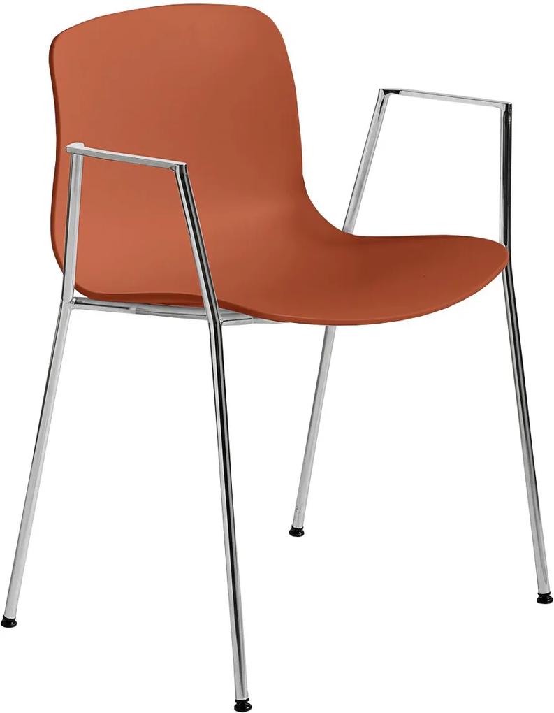 Hay About A Chair AAC18 Stoel Met Chroom Onderstel Oranje