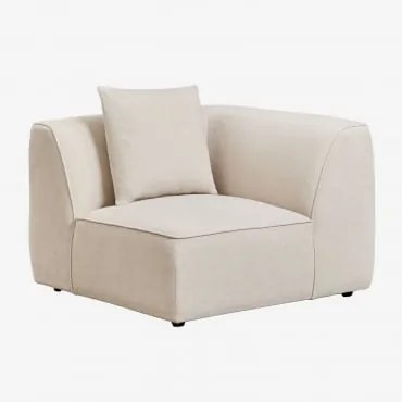 Hoekmodule Voor Gestoffeerde Modulaire Bank Cardea Chenille Crèmebeige - Sklum