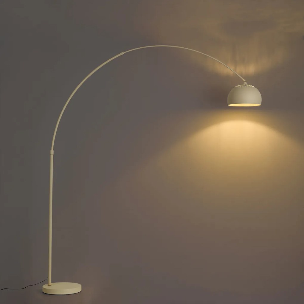 Moderne booglamp beige met marmeren voet - XXL