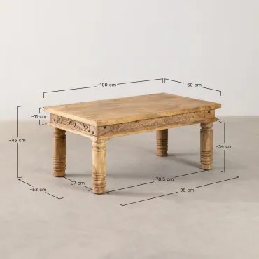 Taraz Mangohouten Salontafel 100 X 60 Cm - Sklum