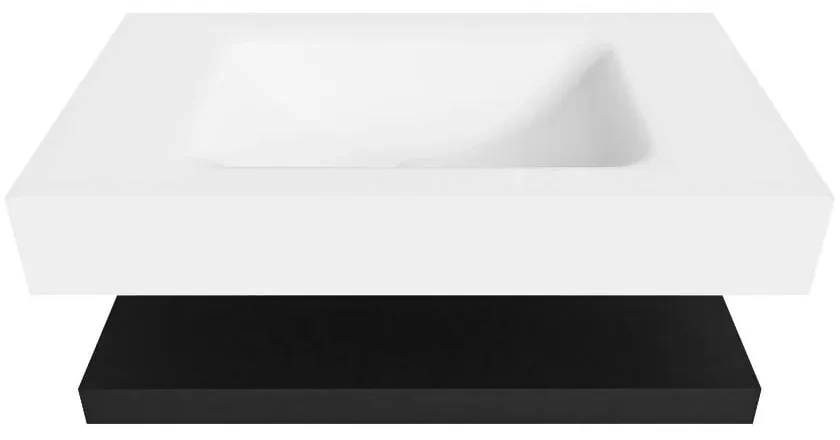 Zaro Alan badmeubel 80cm met planchet urban en vrijhangende wastafel cloud midden zonder kraangat talc