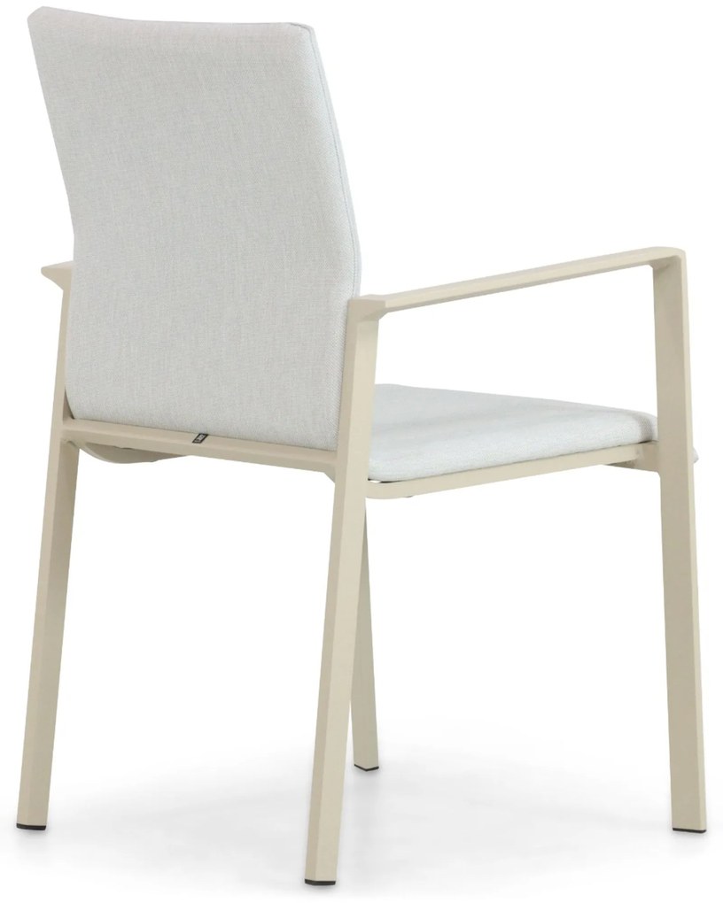 Tuinstoel stapelbaar Aluminium/textileen Taupe-naturel-bruin Lifestyle Garden Furniture Rome