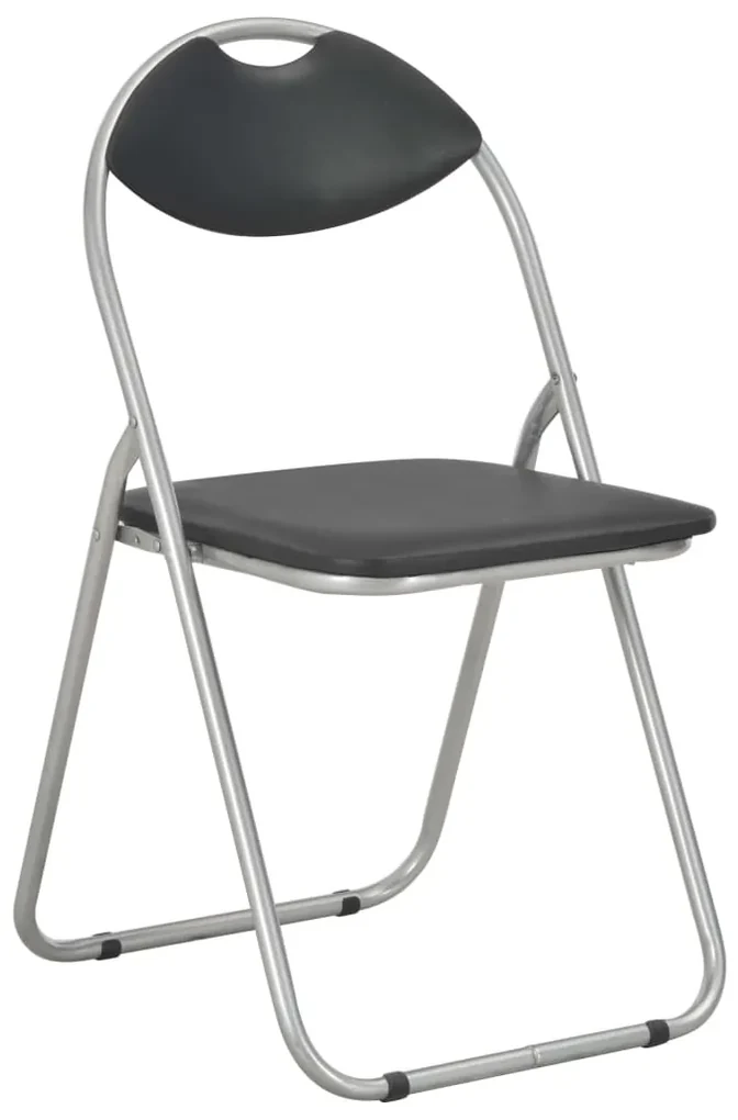 vidaXL Eetkamerstoelen inklapbaar 4 st kunstleer zwart