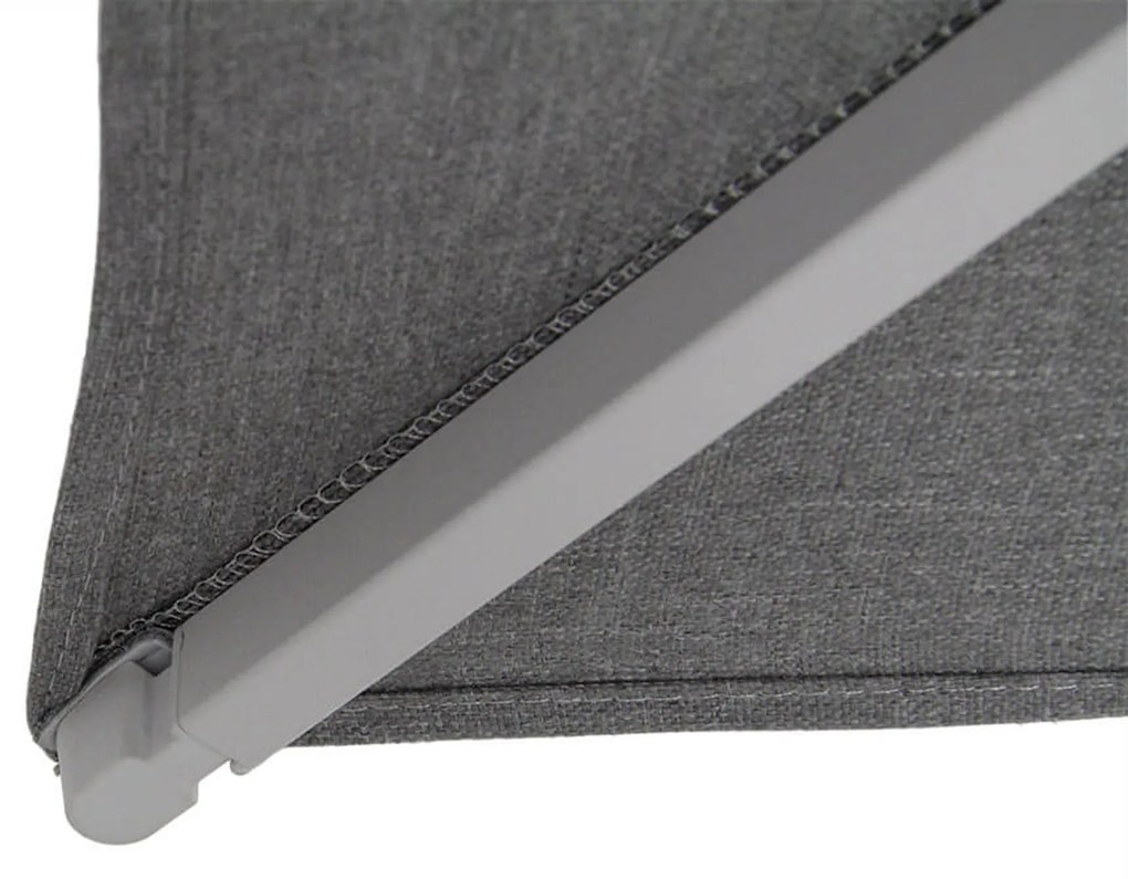 Santika Furniture Santika Belize Deluxe Parasol X White Frame/ Grey Fabric (excl.voet) Aluminium Grijs