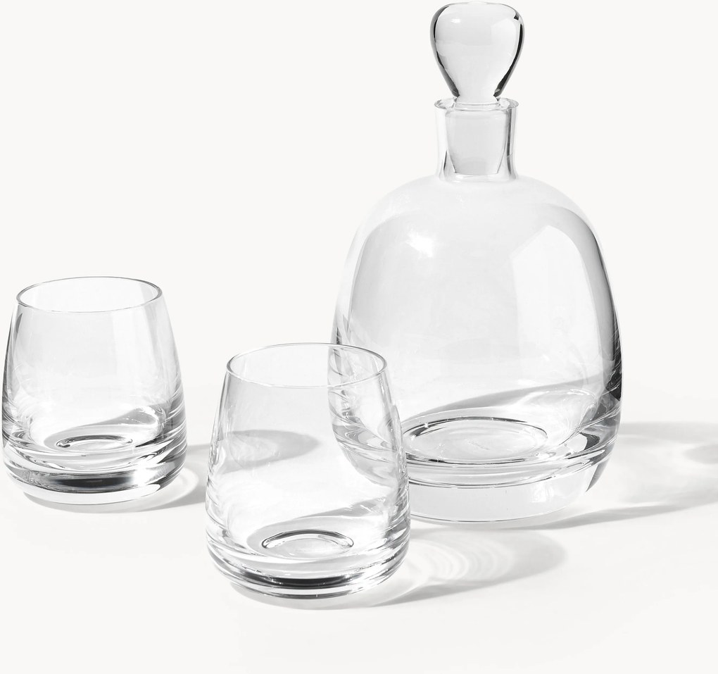 Mondgeblazen karaf Pedro met tumblers, 3-delig