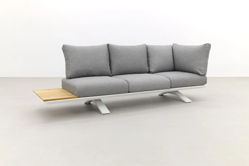 Suns Stockholm loungeset - White/teak - light antraciet