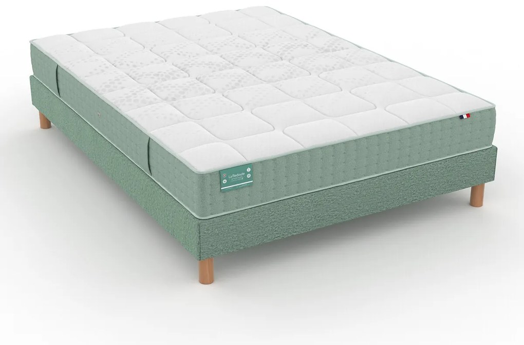 Set van boxspring en matras voor een gevoelige rug, 1362 veren, stevig, met een stevige ondersteunin