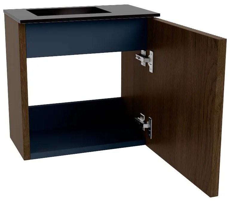 Mondiaz Joya 40cm toiletmeubel walnut met wastafel faye links zonder kraangat urban