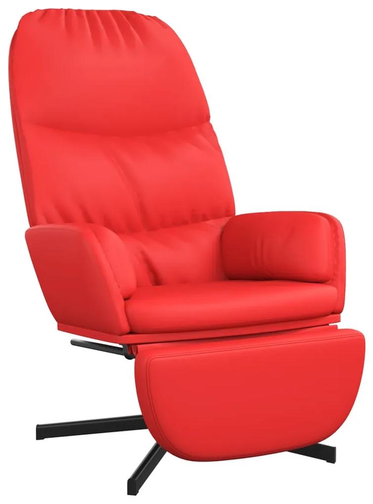 vidaXL Relaxstoel met voetensteun kunstleer rood