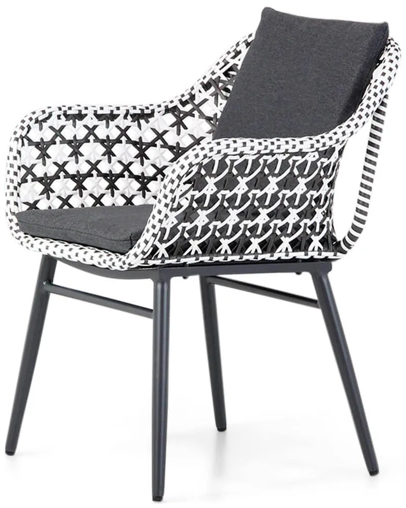 Tuinstoel Wicker Zwart-wit Lifestyle Garden Furniture Dolphin  mixed black/white