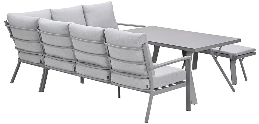 Garden Impressions Senja lounge dining set 4-delig rechts - valley sand