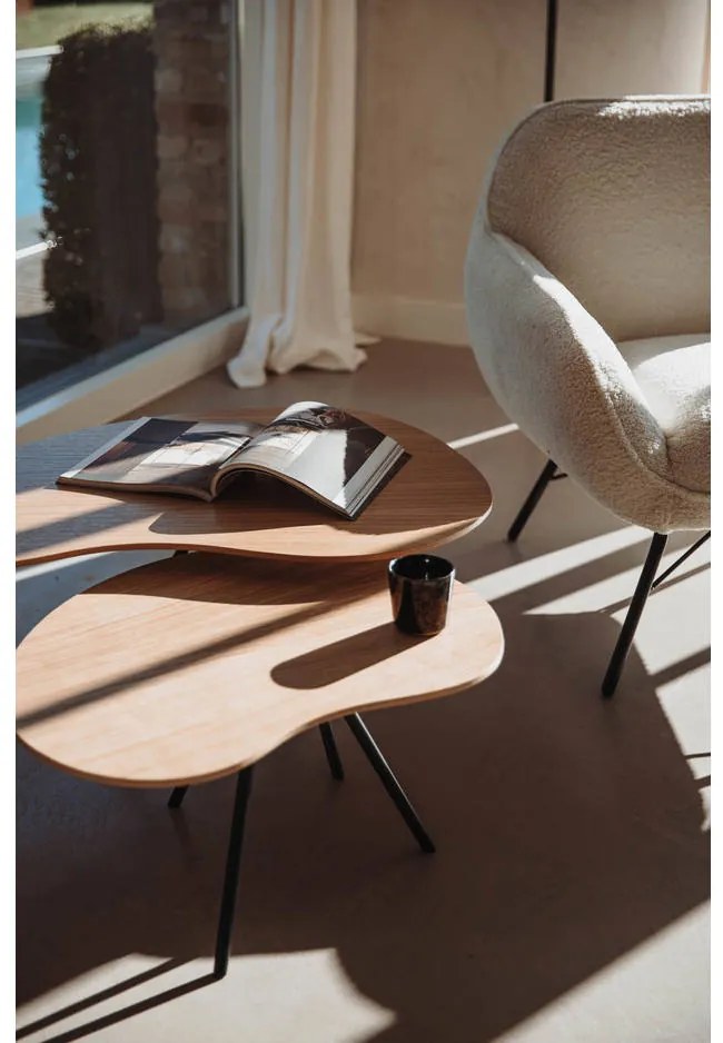 Goossens Salontafel Zyan organisch, hout eiken blank, modern design, 76 x 36 x 69 cm