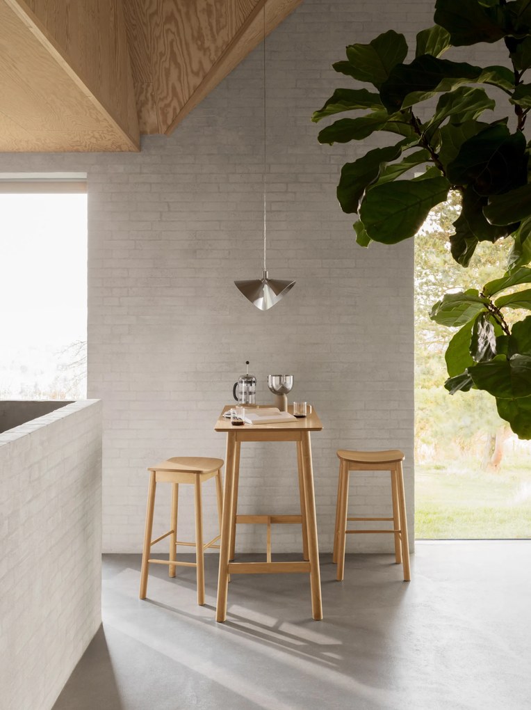 ZARION Eiken Natuur – HOGE BARTAFEL-/KEUKENTAFEL IN HOUTFINEER