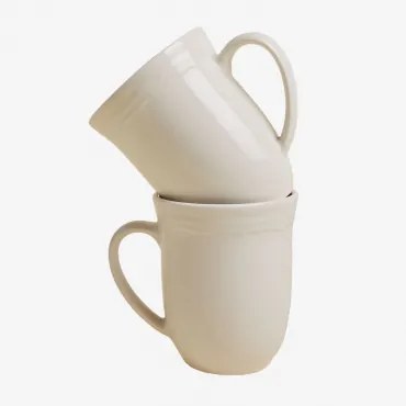 Pack Van 2 Kopjes 38 Cl In New Bone China Oritia Wit - Sklum