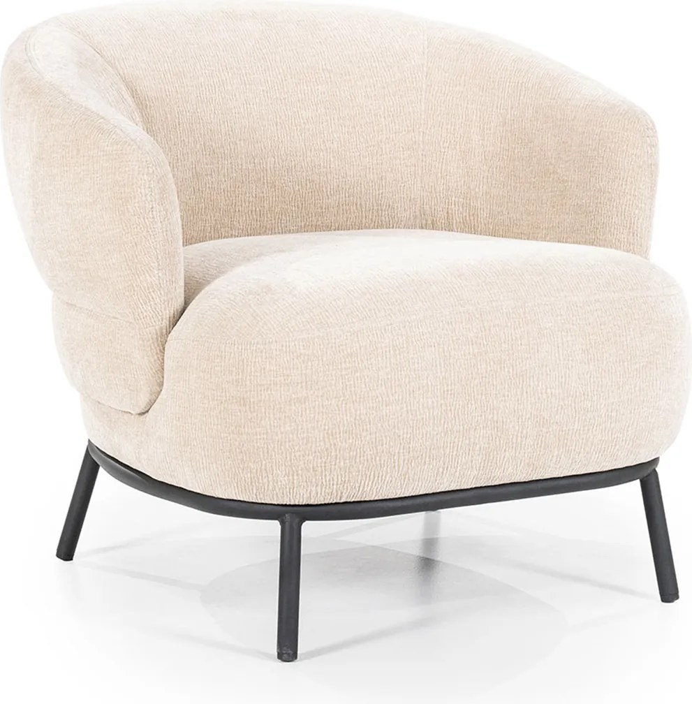 Zachte Fauteuil Taupe Met Ronde Rug