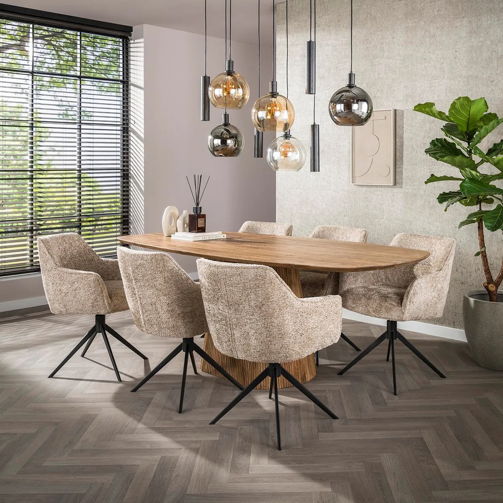 Draaibare Eetkamerstoel Velours Zand