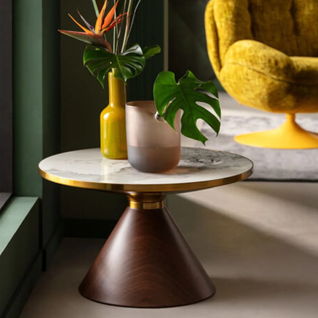 Ronde Salontafel Marmer - 70 X 70cm.