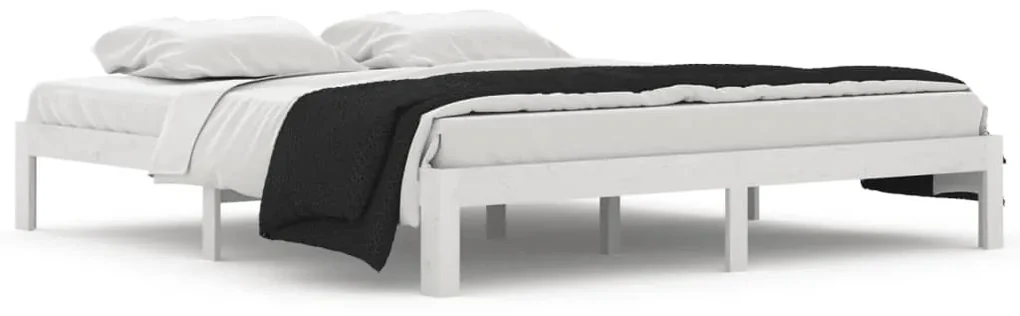 vidaXL Bedframe massief hout wit 180x200 cm 6FT Super King